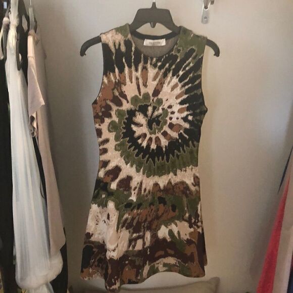 Valentino patterned fit and flare skater dress sz S - Picture 1 of 4